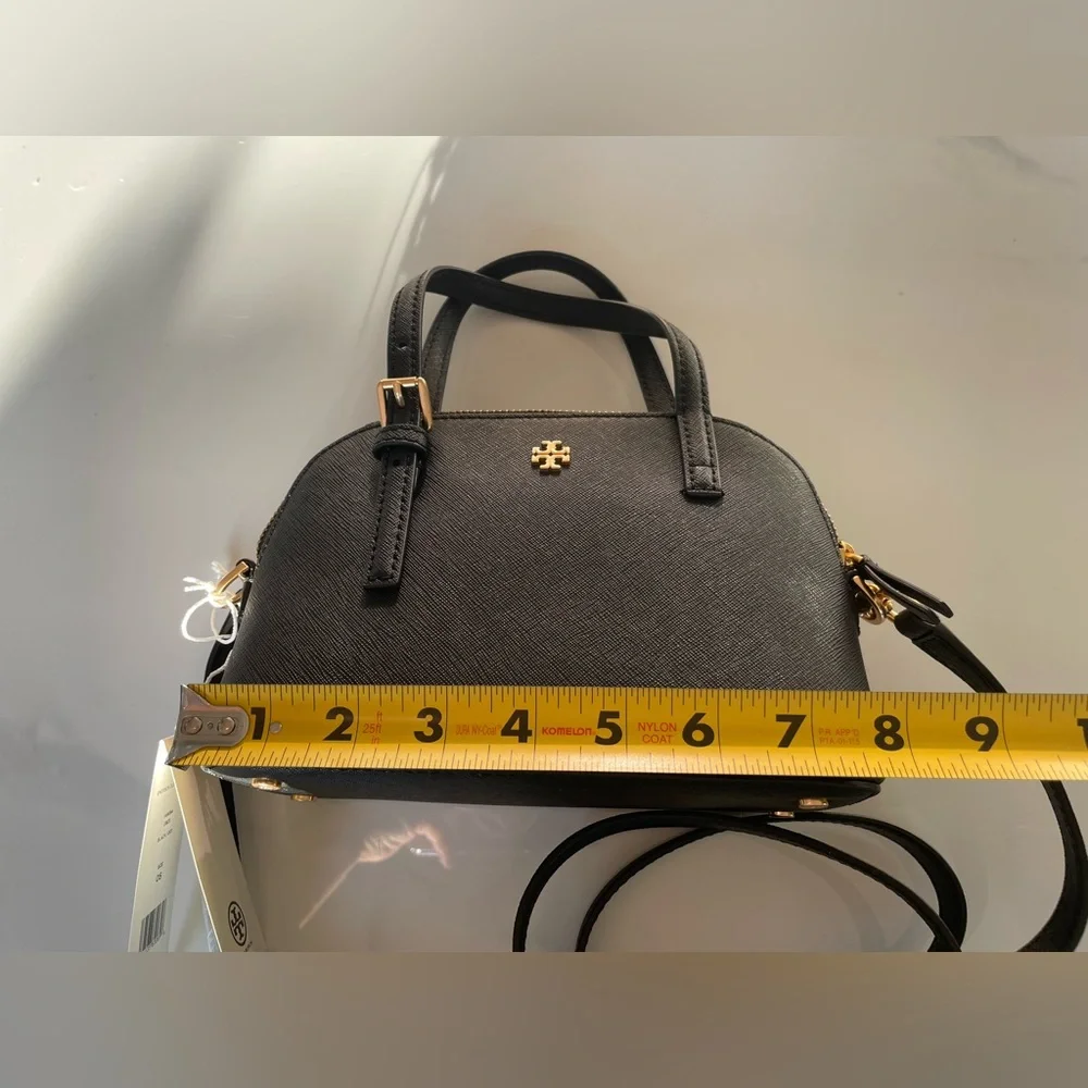 Tory Burch Black Crossbody Satchel with Gold Hardware